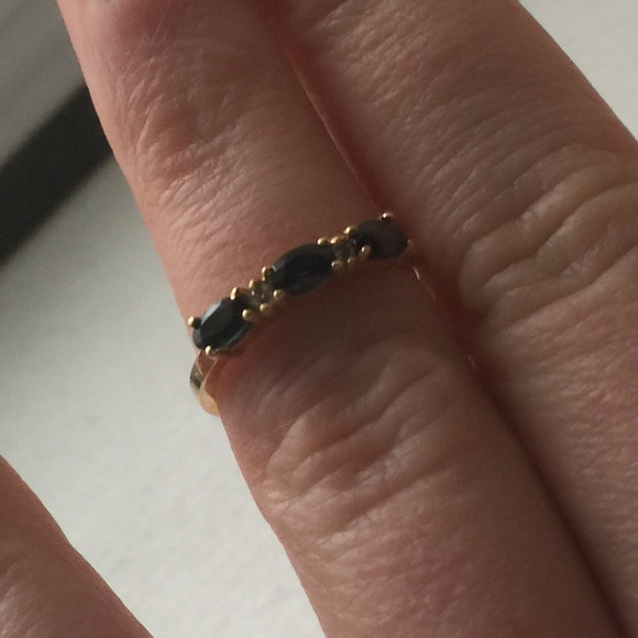 New 14k sapphire + diamond ring